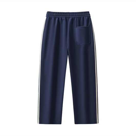 Contrast Side-Stripe Straight-Leg Pants