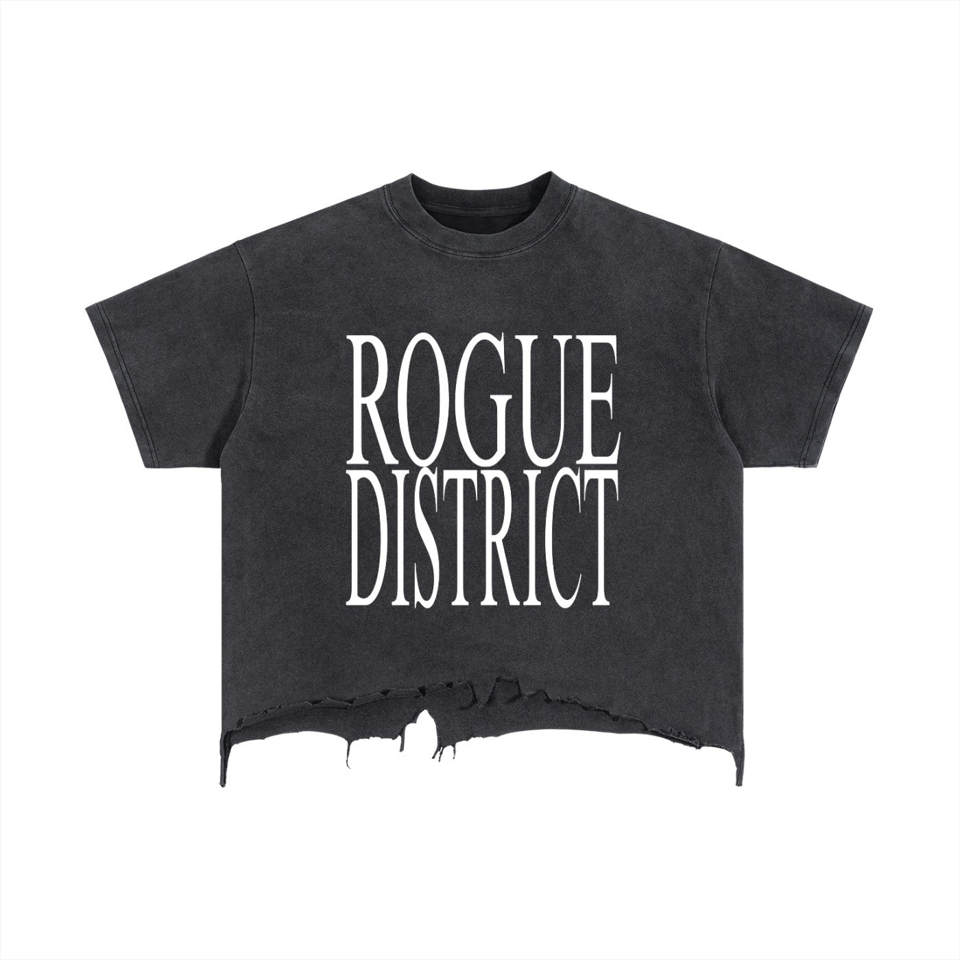 Vintage Wash Boxy Distressed Hem T-Shirt