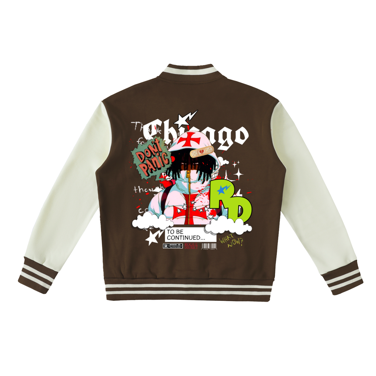 Two-Tone Fleeced Varsity Jacket