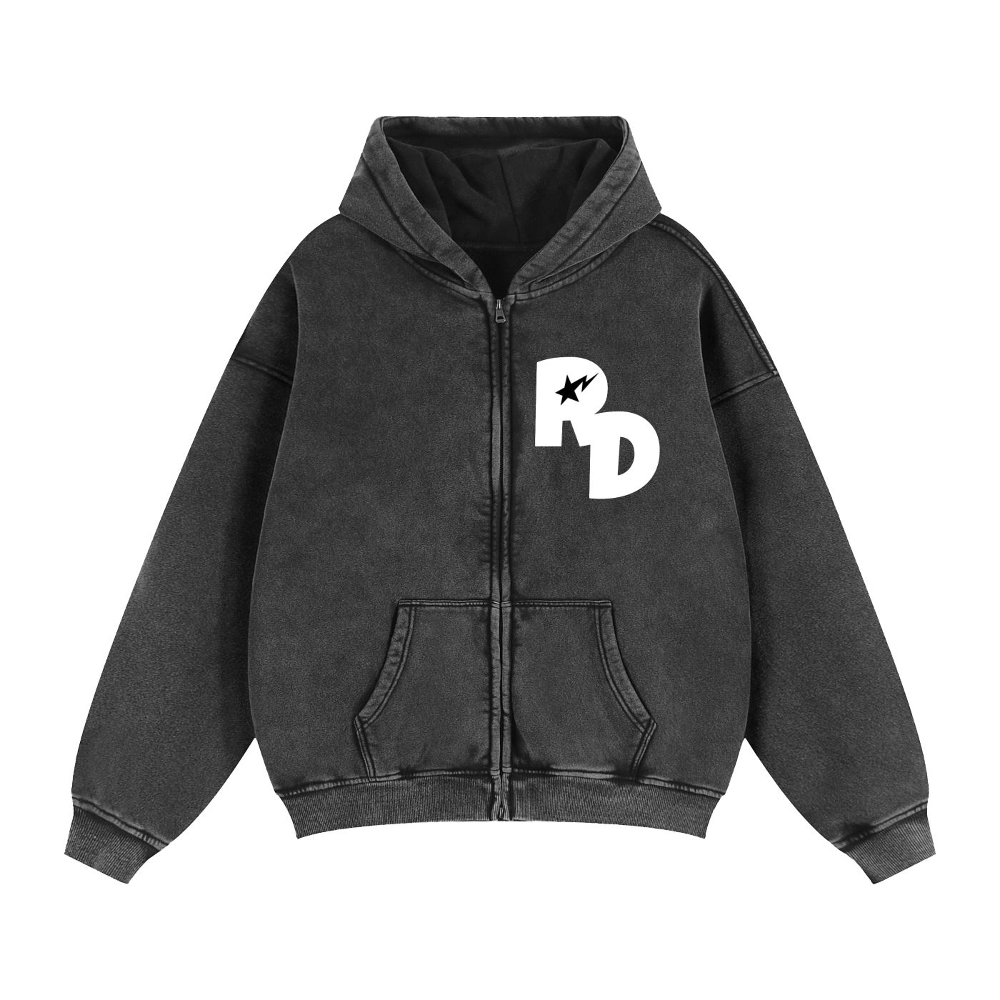 Zip-Through Boxy Fleece Hoodie