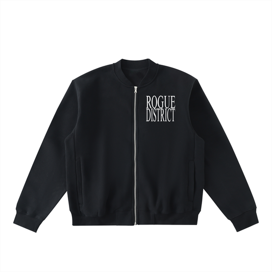 Essential Zip-Up Fleeced Varsity Jacket