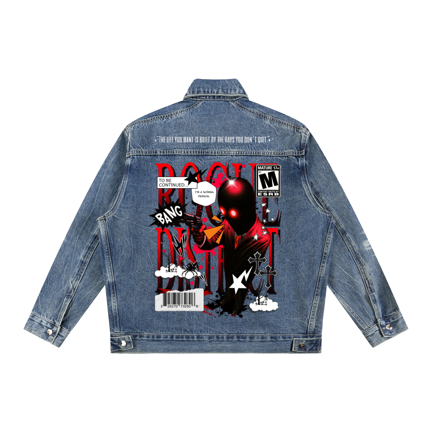 Vintage Wash Zip Up Denim Jacket