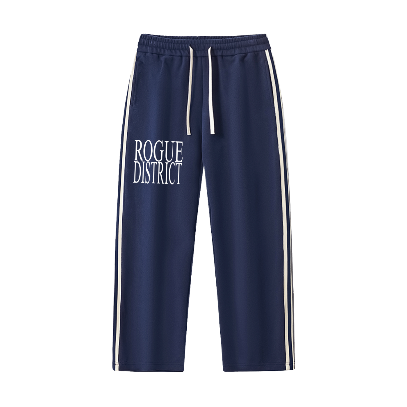 Contrast Side-Stripe Straight-Leg  Pants