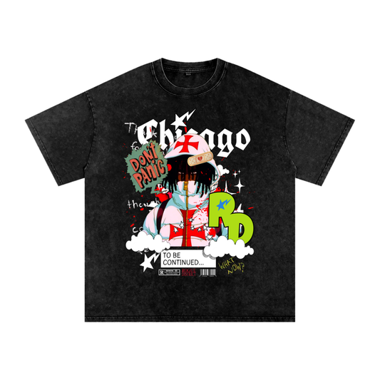 Snow Washed Oversized Cotton T-Shirt
