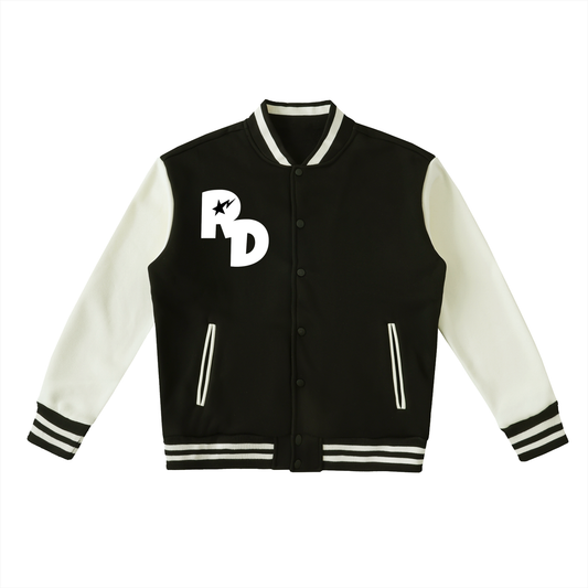 Two-Tone Fleeced Varsity Jacket