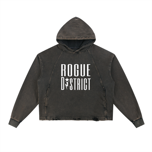 Vintage Washed Frayed-Hem Hoodie