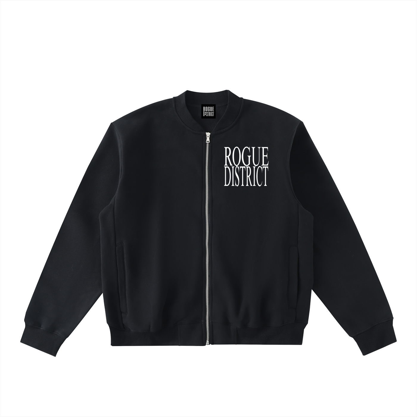 Essential Zip-Up Fleeced Varsity Jacket