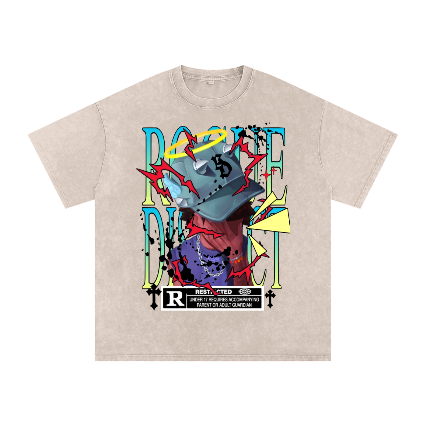 Snow Washed Oversized Cotton T-Shirt